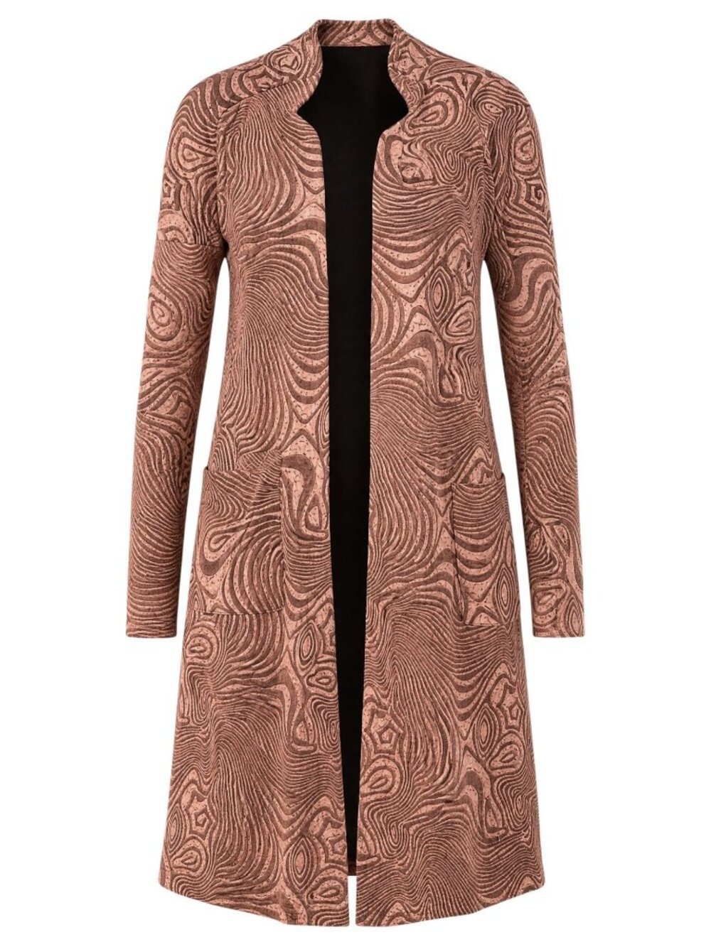 LuLaRoe Women's Brown Swirl Textured Open Front Longline Cardigan Size M